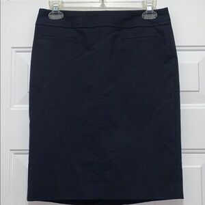 3/$15 Talbots Classic Navy Cotton Blend Skirt Size 2 Petite